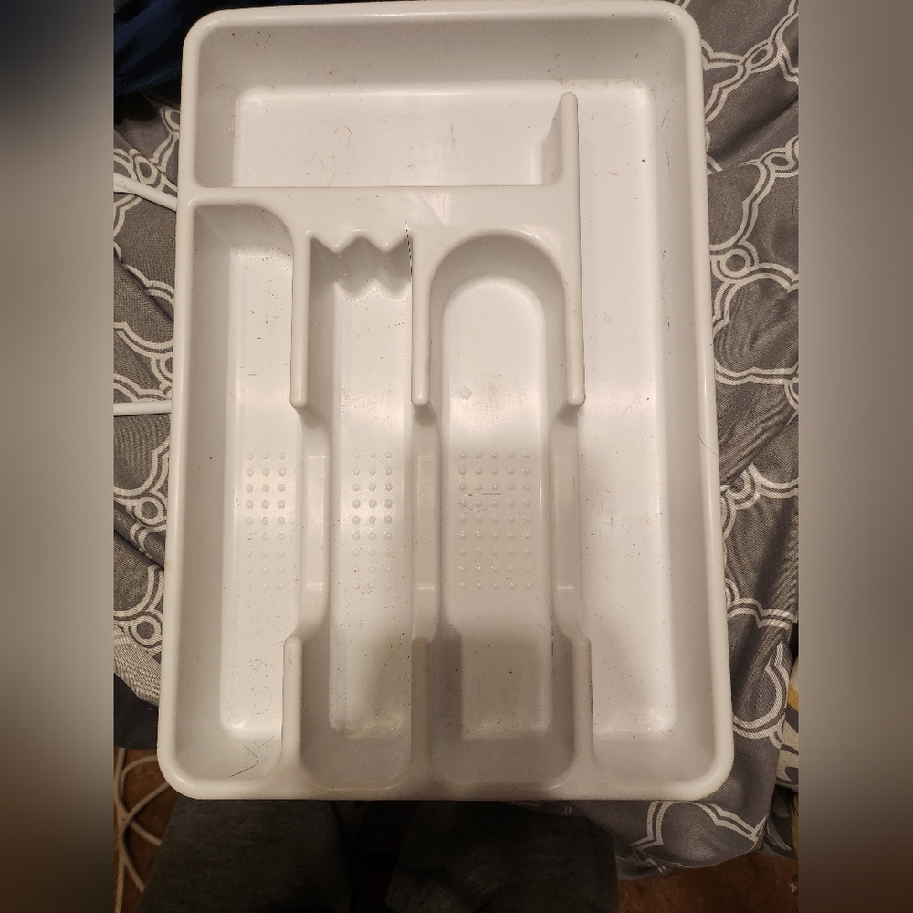 Plastic tray silverware